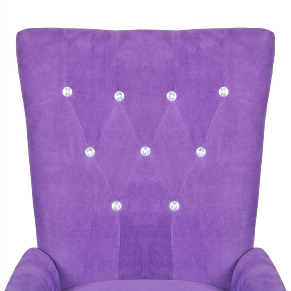 Dining Chair with Armrests Purple Velvet