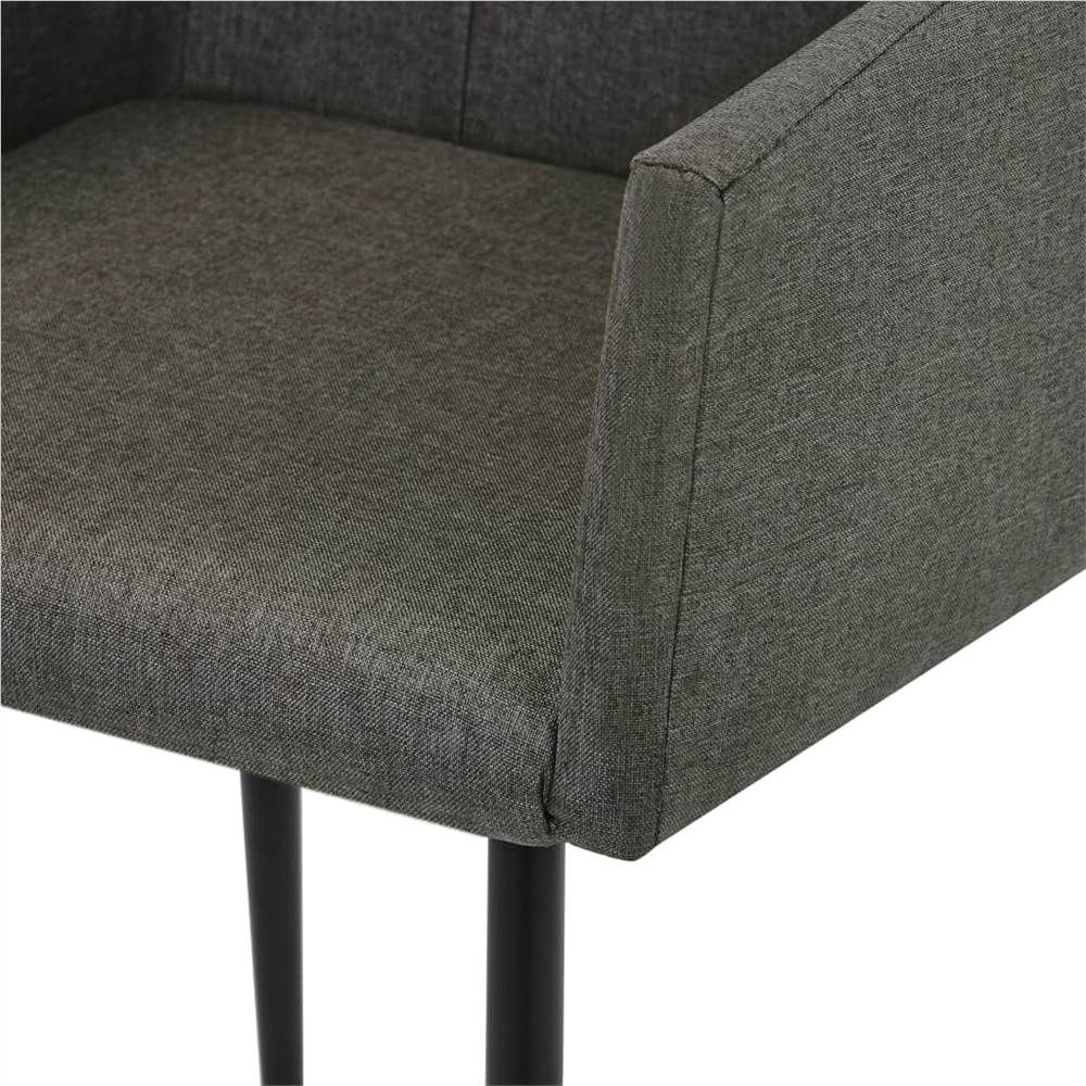 Dining Chairs with Armrests 2 pcs Taupe Fabric