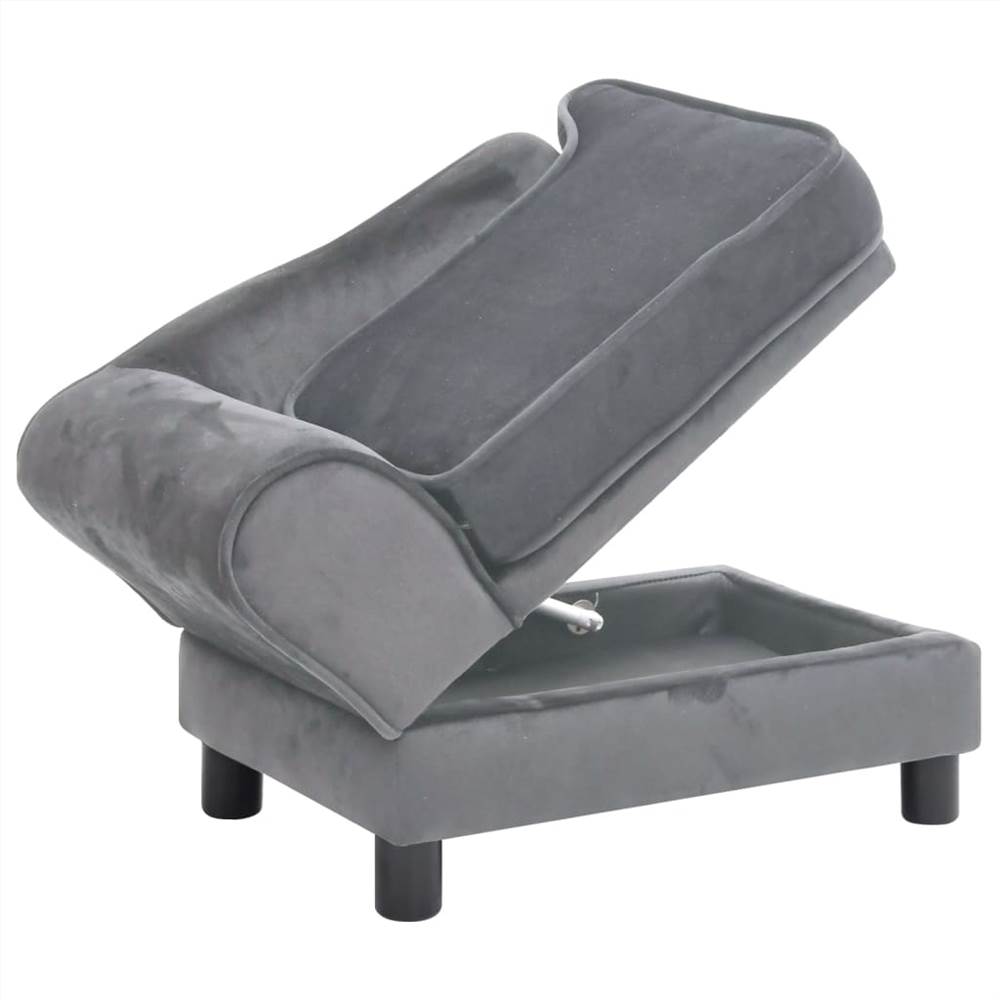 Dog Sofa Grey 57x34x36 cm Plush