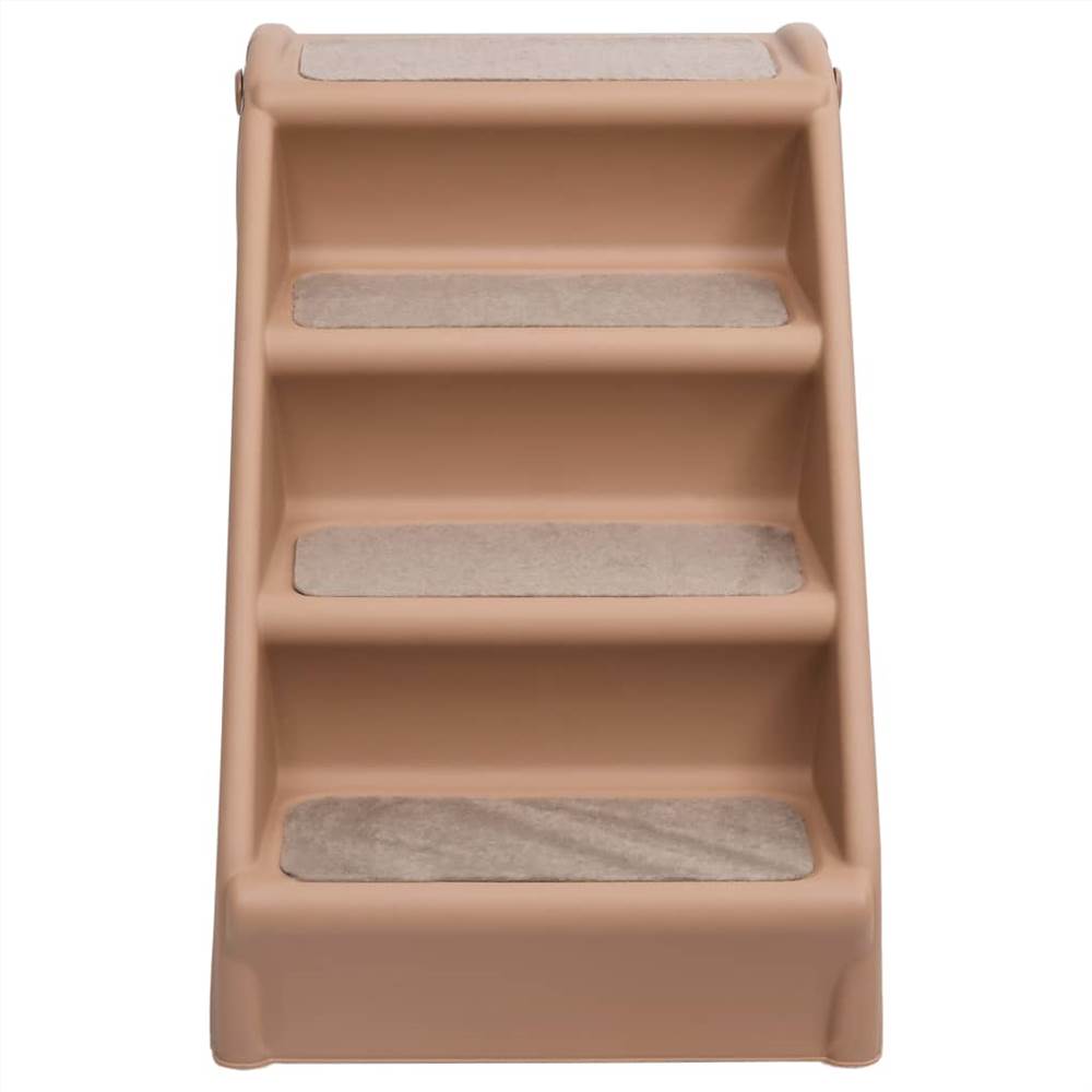 Folding Dog Stairs Brown 62x40x49.5 cm