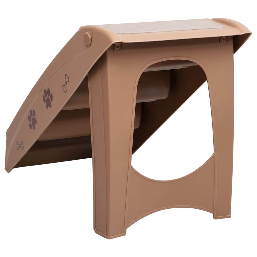 Folding Dog Stairs Brown 62x40x49.5 cm