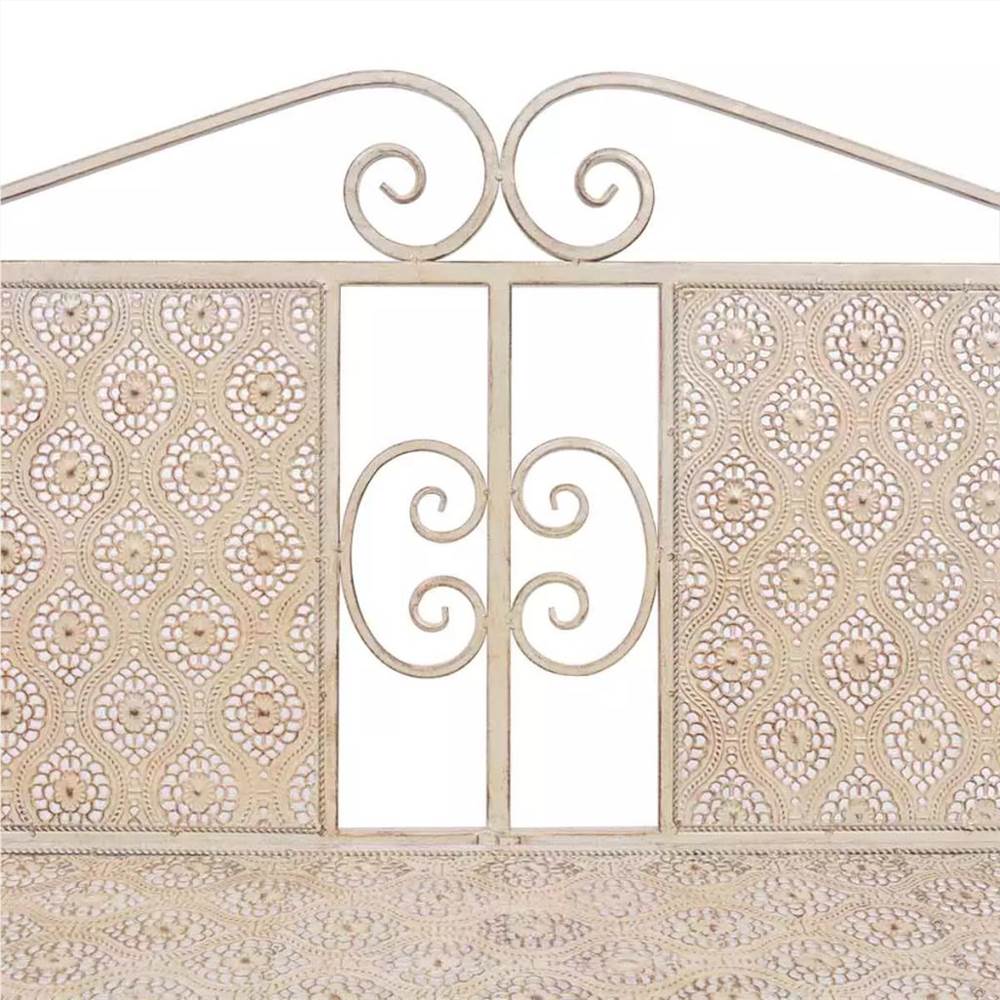 Garden Bench 115 cm Steel White