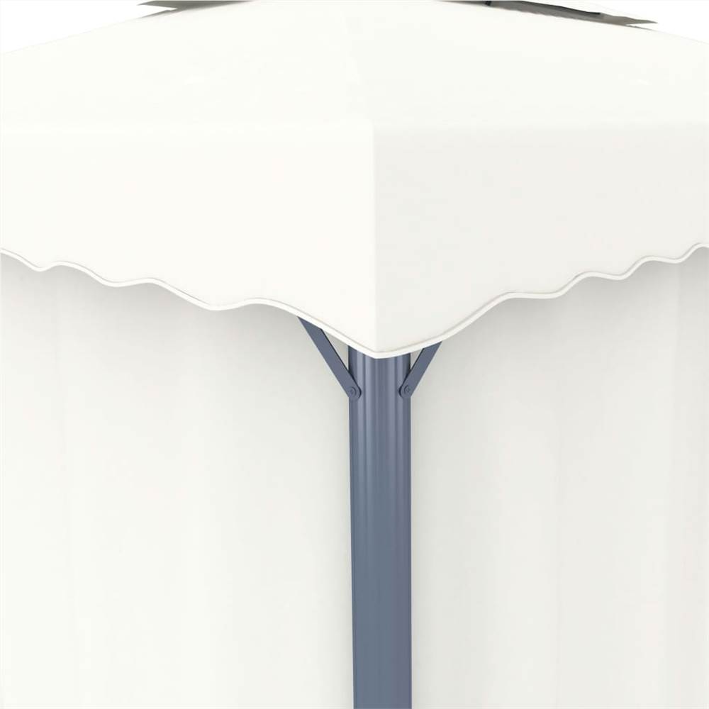 Gazebo with Curtain 4x3 m Cream White Aluminium