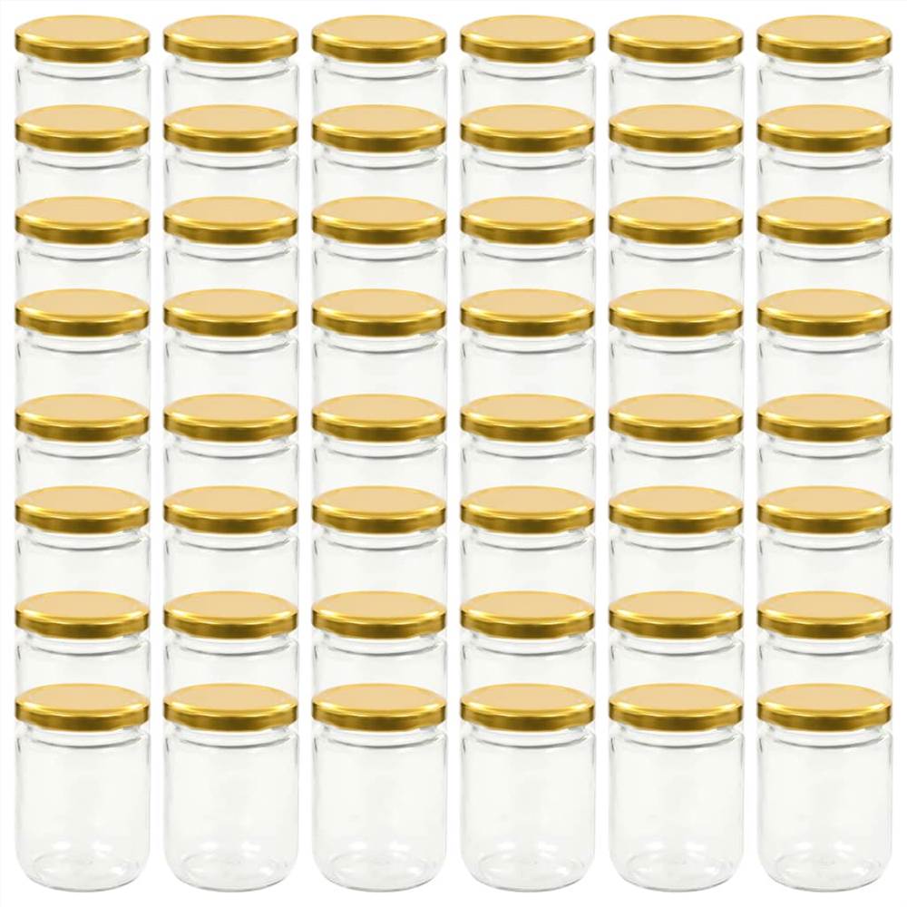 Glass Jam Jars with Gold Lid 48 pcs 230 ml