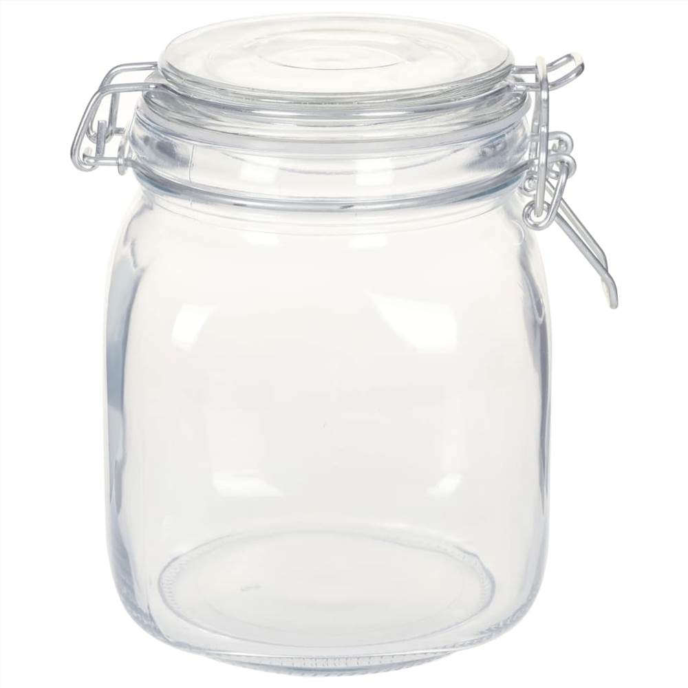 Glass Jars with Lock 6 pcs 1 L