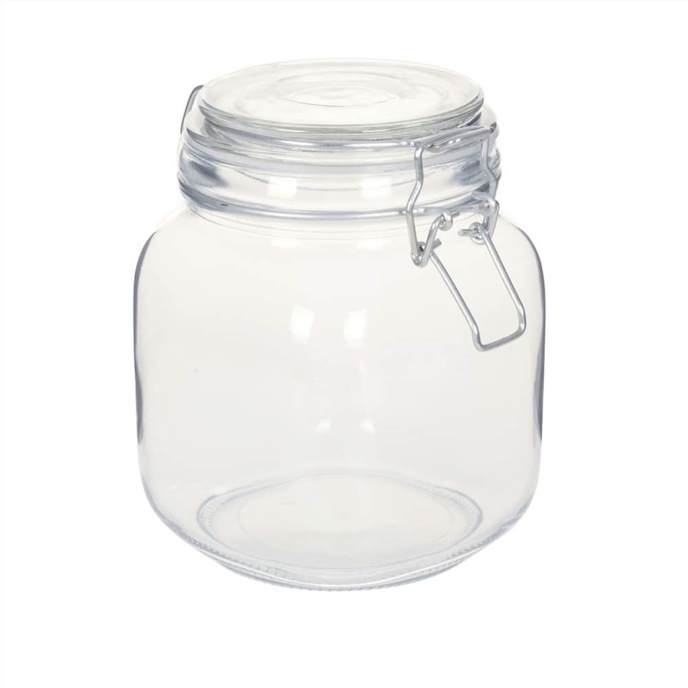 Glass Jars with Lock 6 pcs 1 L