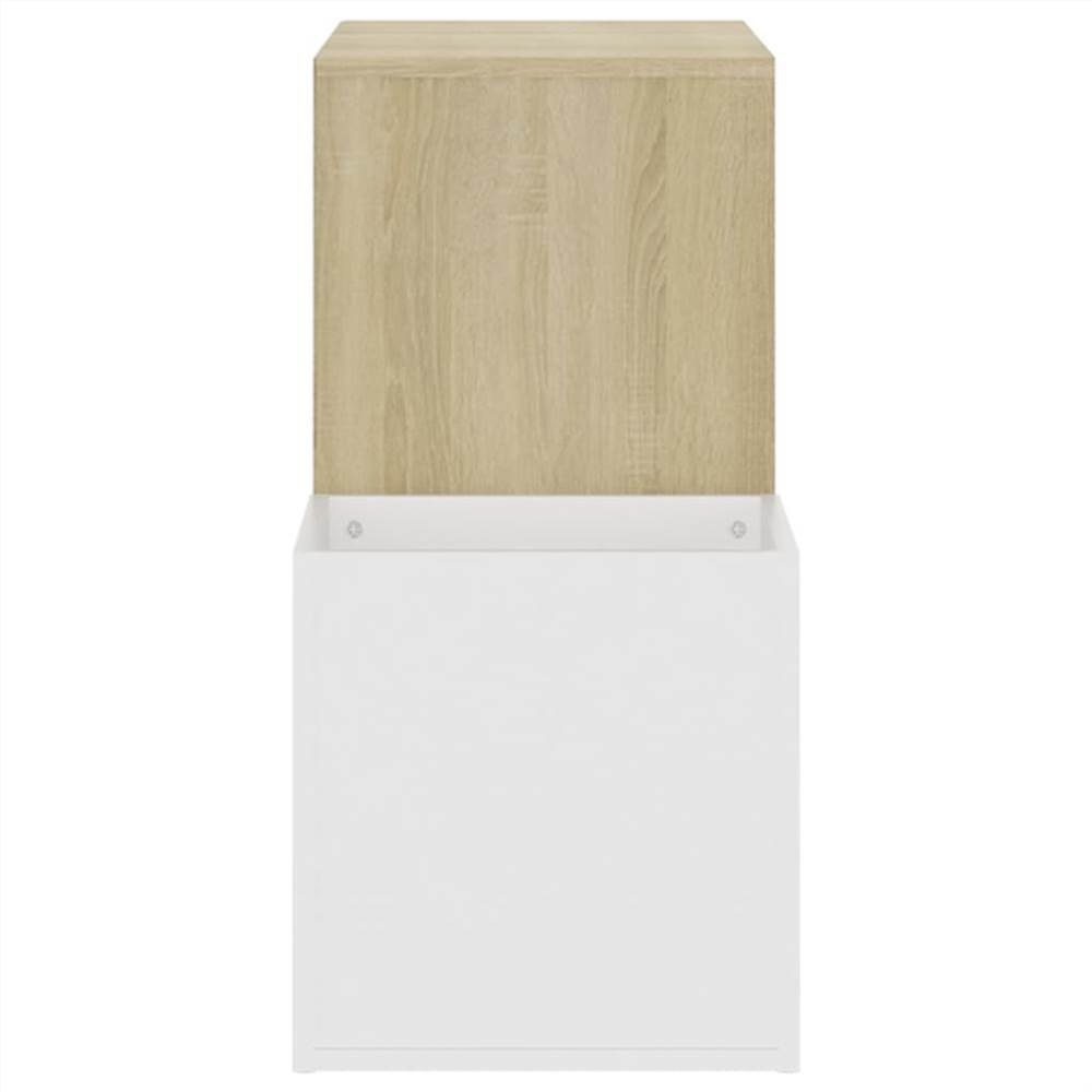 Hall Shoe Cabinet White and Sonoma Oak 105x35.5x70 cm Chipboard