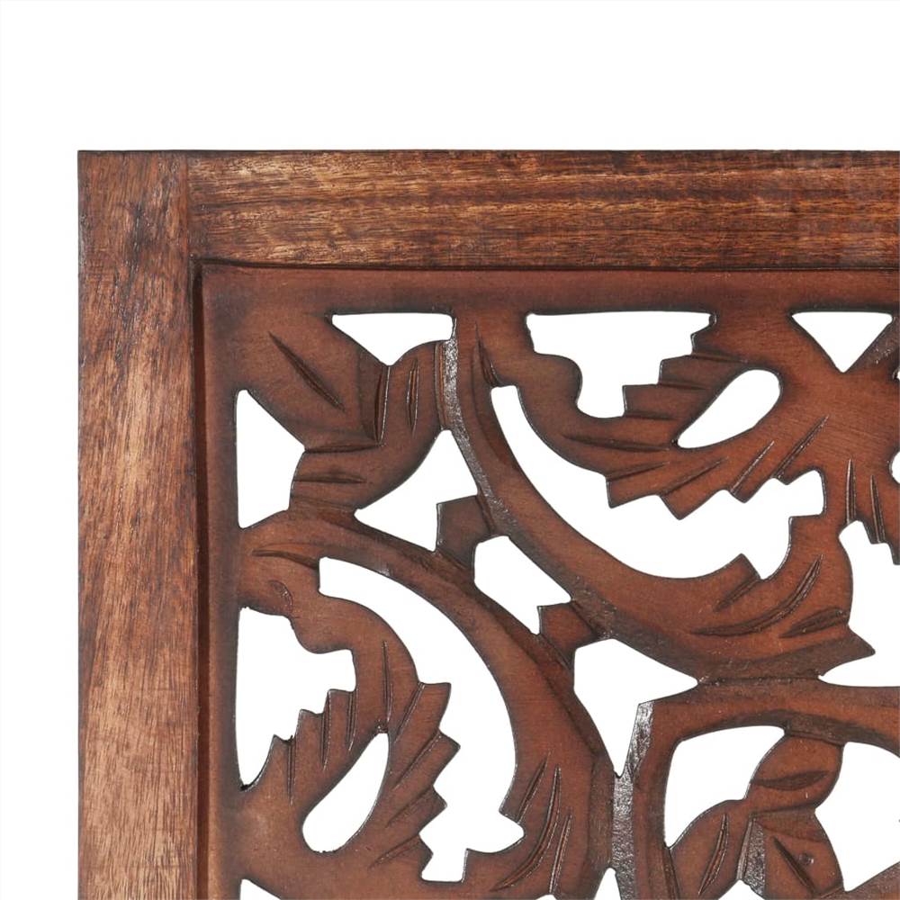 Hand carved 3-Panel Room Divider Brown 120x165 cm Solid Mango Wood