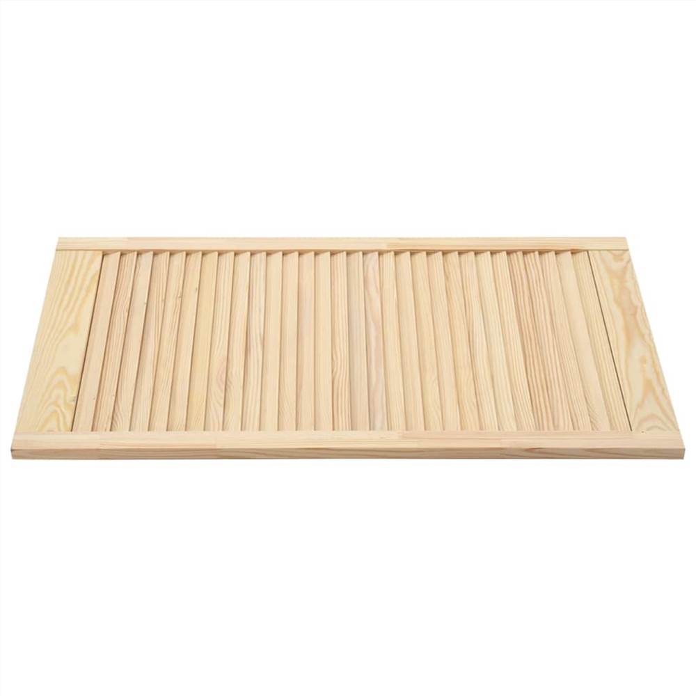 Louvred Doors 2 pcs Solid Pine Wood 99.3x49.4cm