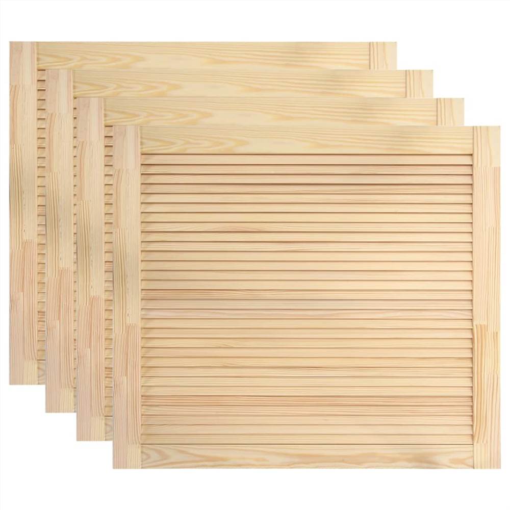 Louvred Doors 4 pcs Solid Pine Wood 39.5x49.4cm