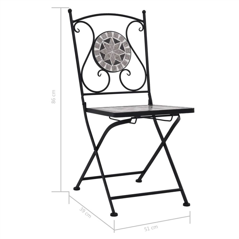 Mosaic Bistro Chairs 2 pcs Grey