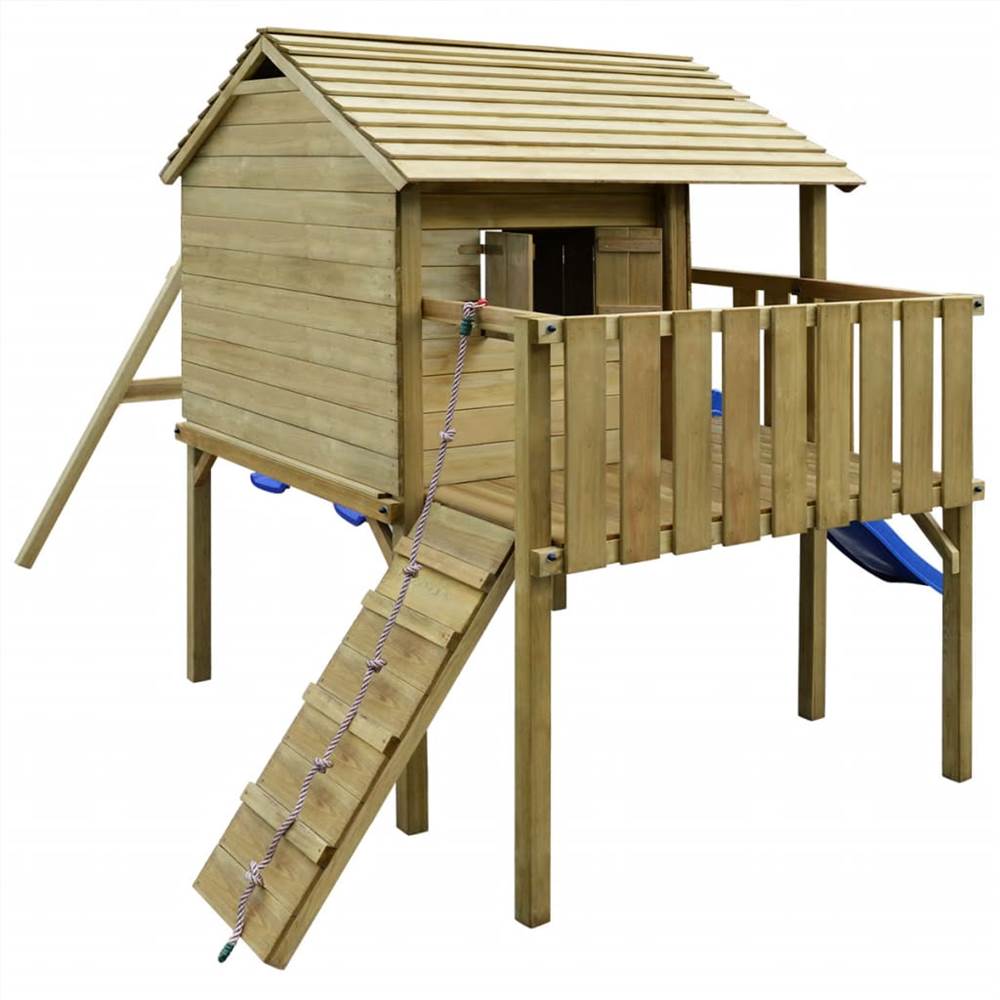 Playhouse Set with Ladder, Slide and Swings 480x440x294 cm Wood