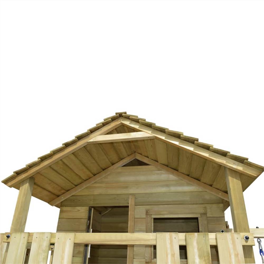 Playhouse Set with Ladder, Slide and Swings 480x440x294 cm Wood