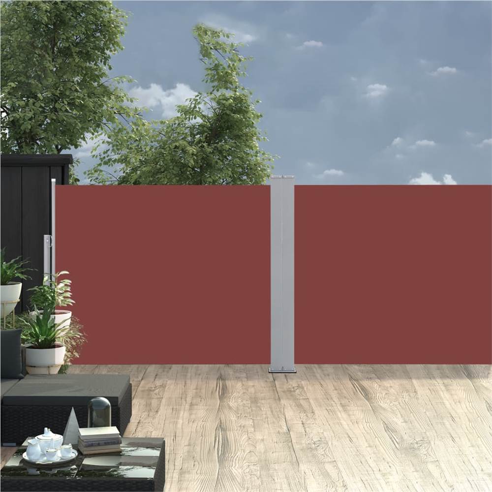 Retractable Side Awning Brown 140x1000 cm