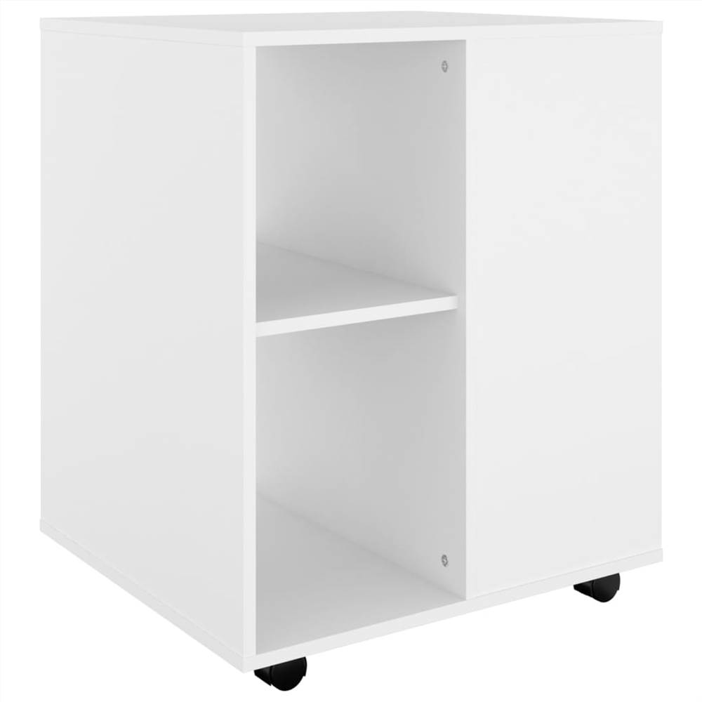Rolling Cabinet White 60x53x72 cm Chipboard