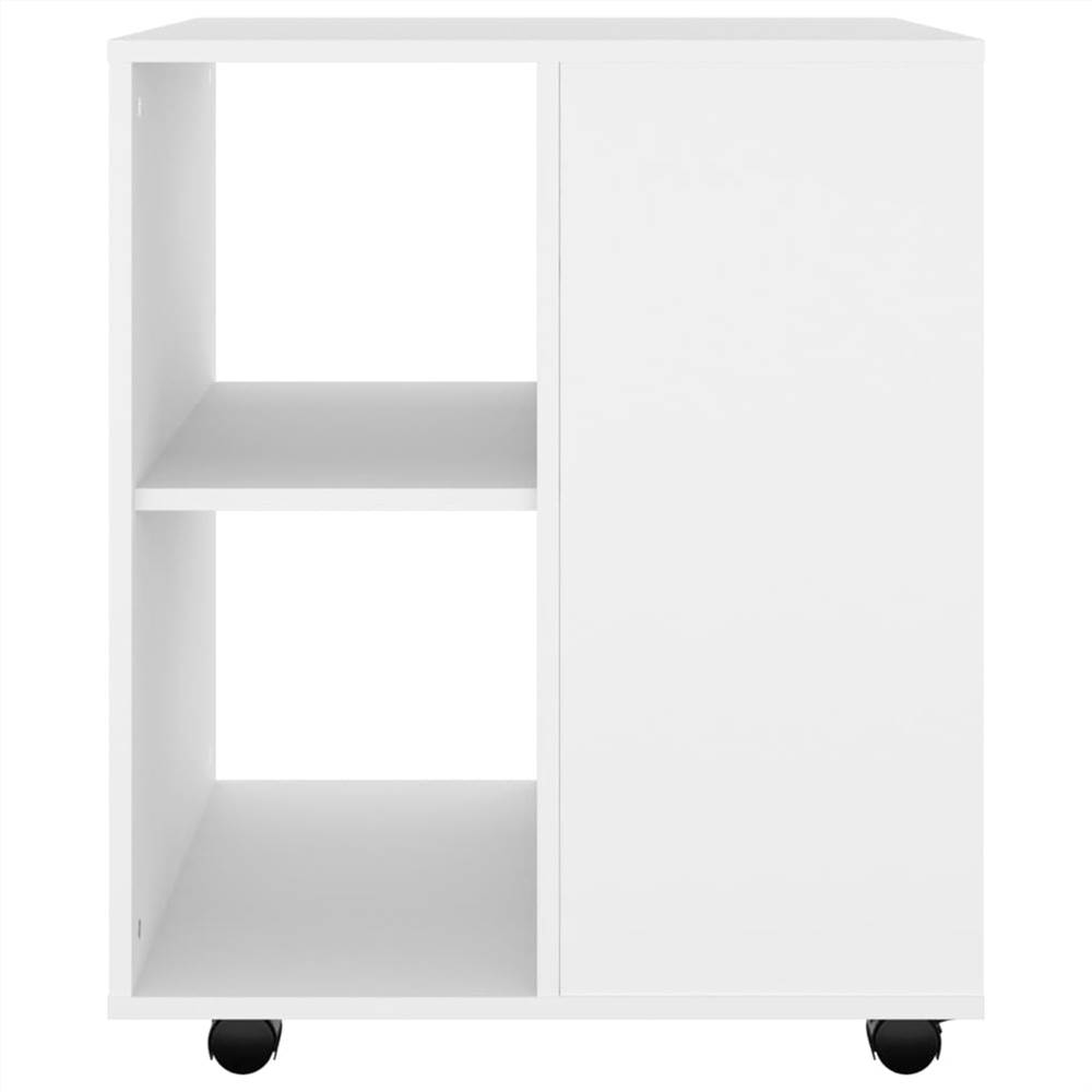 Rolling Cabinet White 60x53x72 cm Chipboard