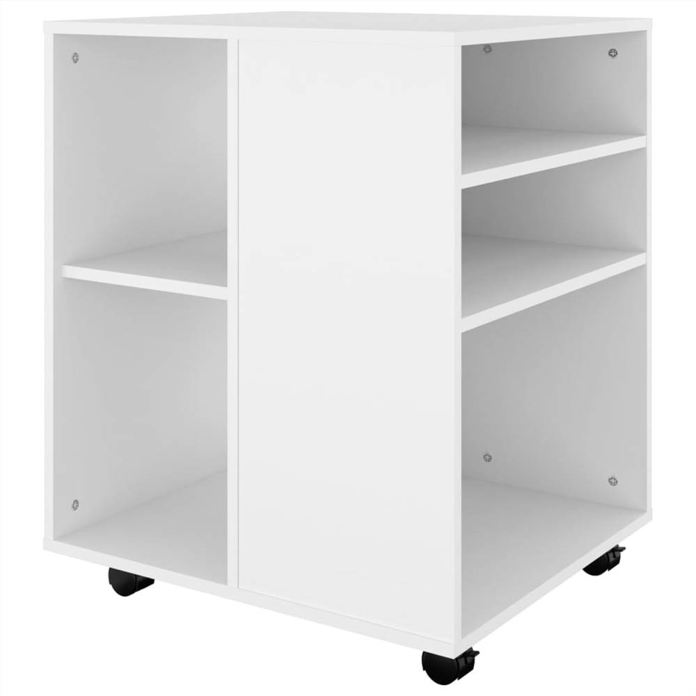 Rolling Cabinet White 60x53x72 cm Chipboard