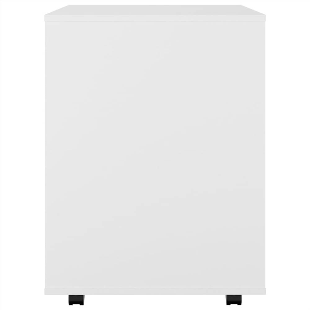 Rolling Cabinet White 60x53x72 cm Chipboard