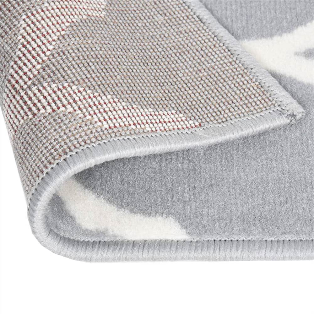 Runner Rug BCF Grey and White 60x500 cm