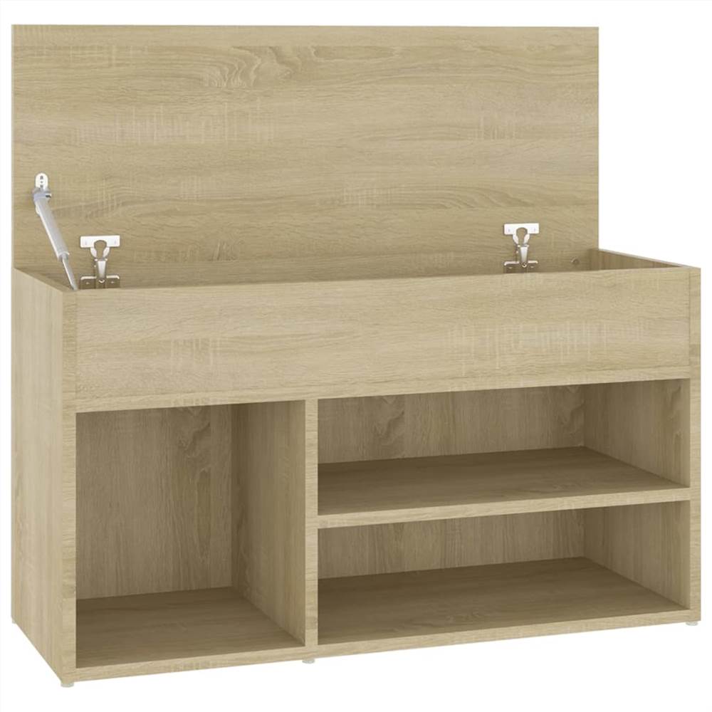 Shoe Bench Sonoma Oak 80x30x45 cm Chipboard