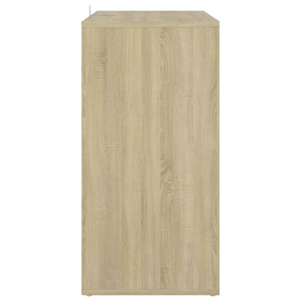 Shoe Cabinet White and Sonoma Oak 60x35x70 cm Chipboard