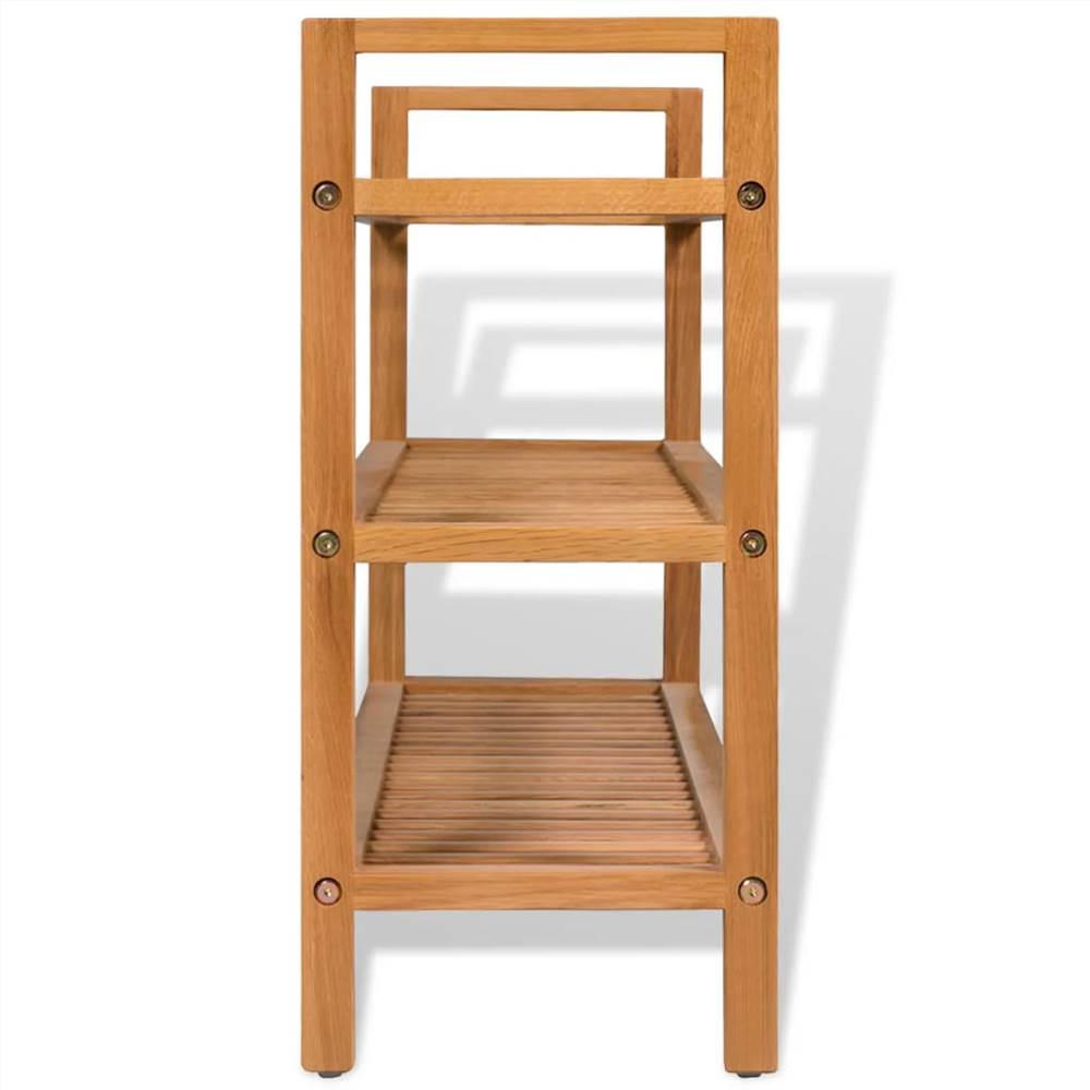 Shoe Rack with 3 Shelves 100x27x59.5 cm Solid Oak Wood