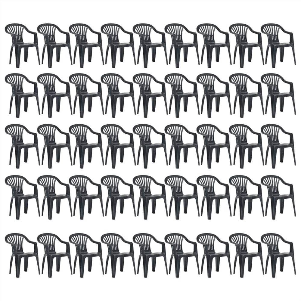 Stackable Garden Chairs 45 pcs Plastic Anthracite