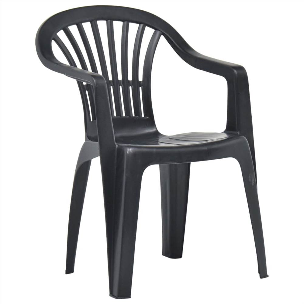Stackable Garden Chairs 45 pcs Plastic Anthracite