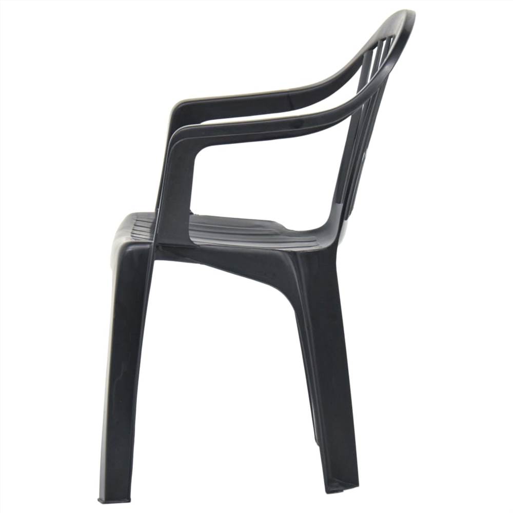 Stackable Garden Chairs 45 pcs Plastic Anthracite
