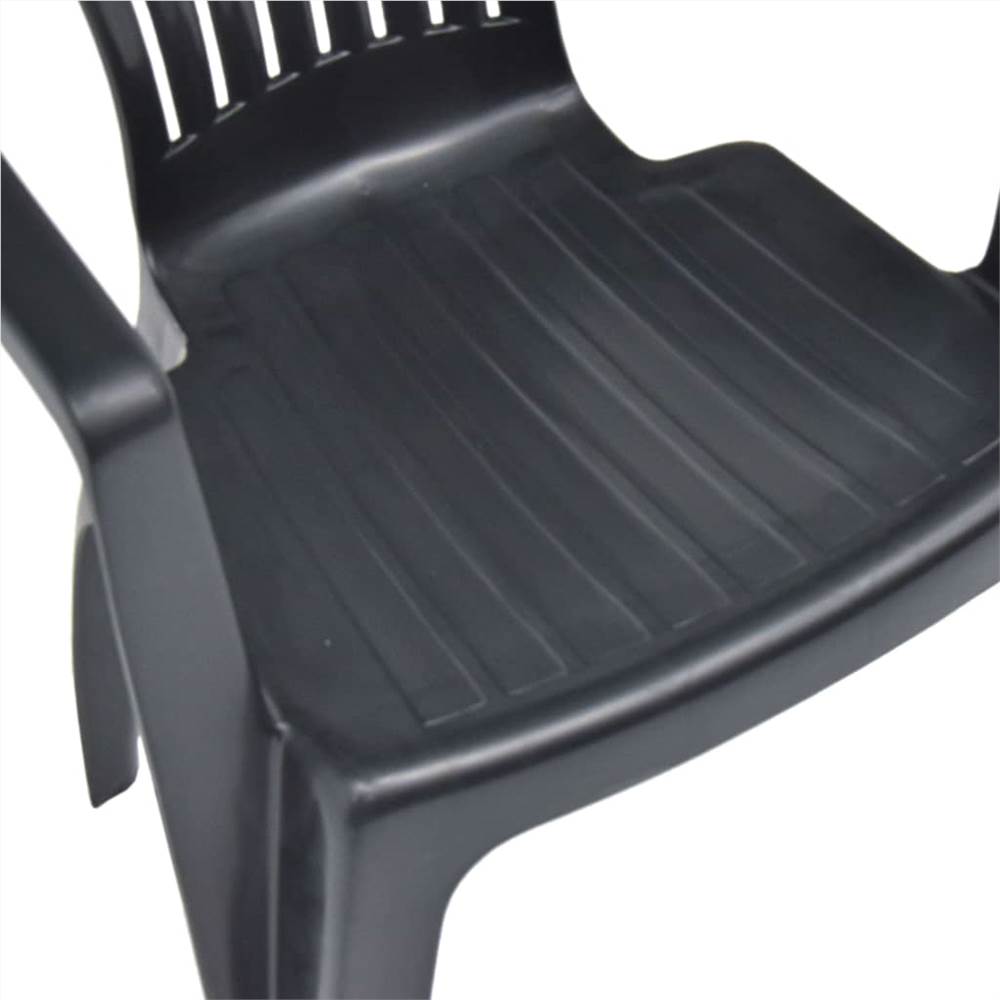 Stackable Garden Chairs 45 pcs Plastic Anthracite