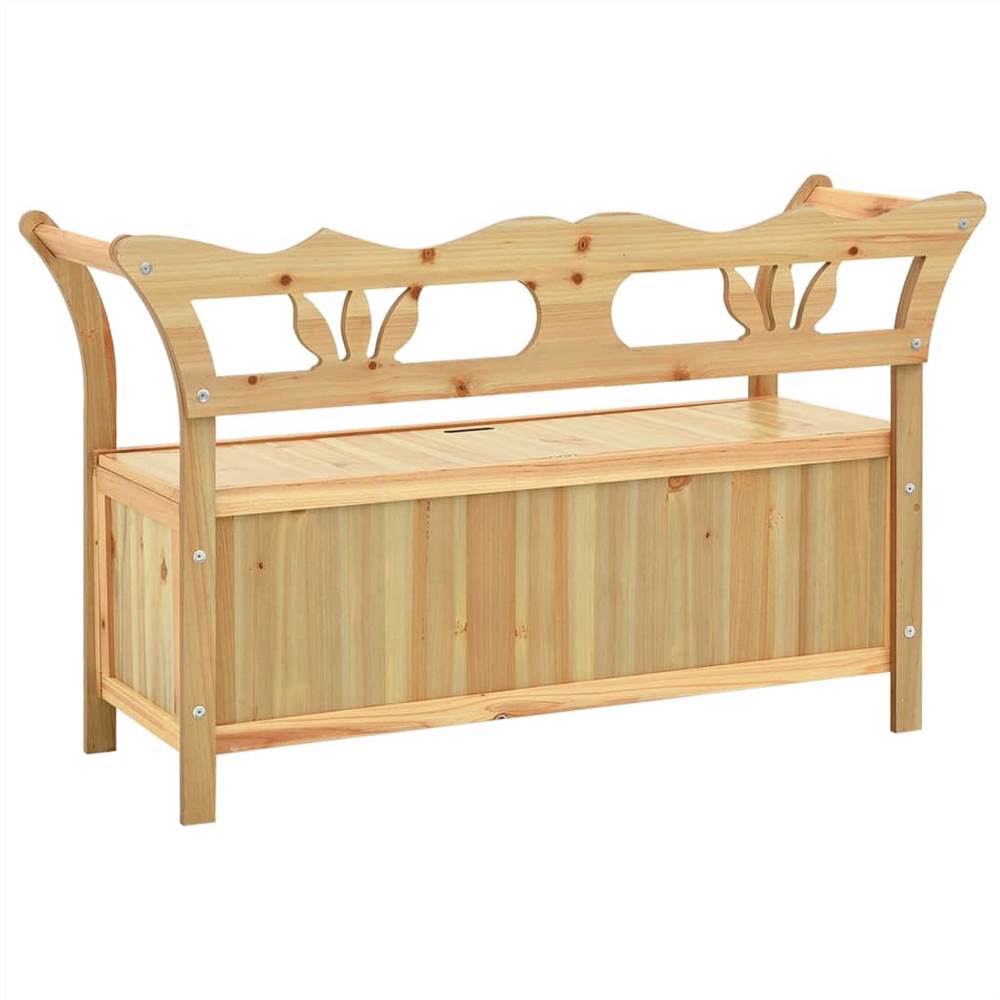 Storage Bench 126 cm Light Wood Solid Fir Wood