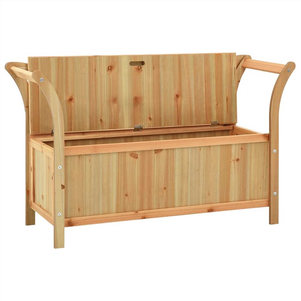 Storage Bench 126 cm Light Wood Solid Fir Wood