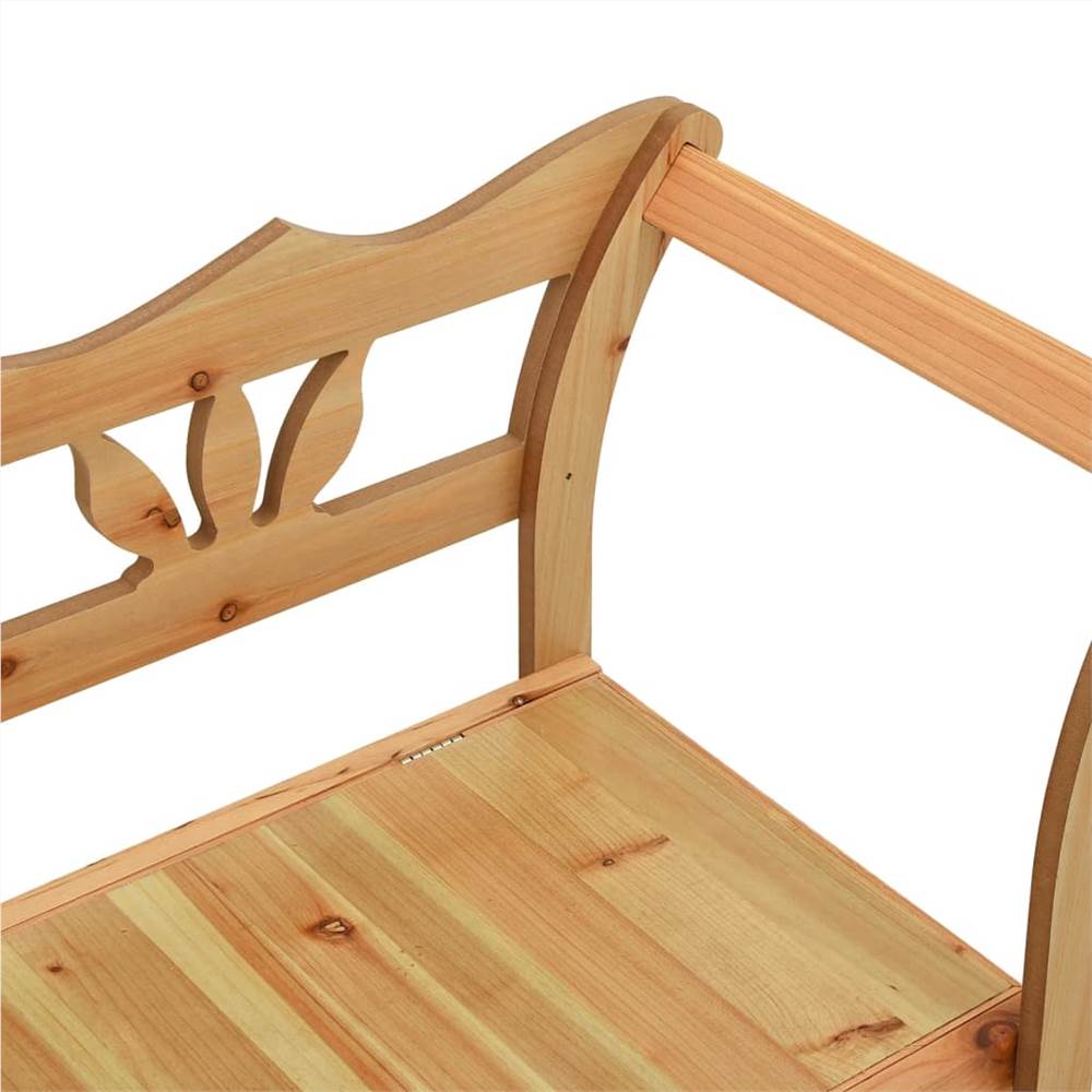 Storage Bench 126 cm Light Wood Solid Fir Wood
