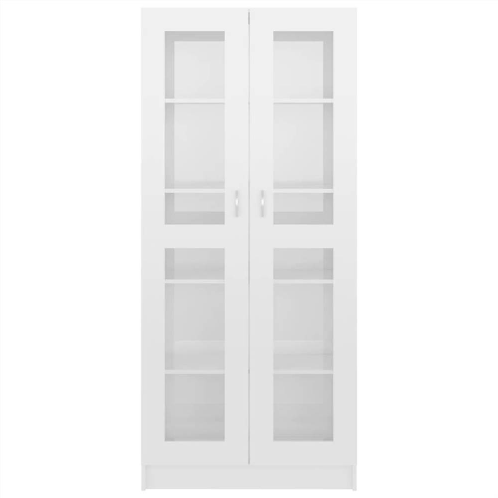 Vitrine Cabinet High Gloss White 82.5x30.5x185.5 cm Chipboard