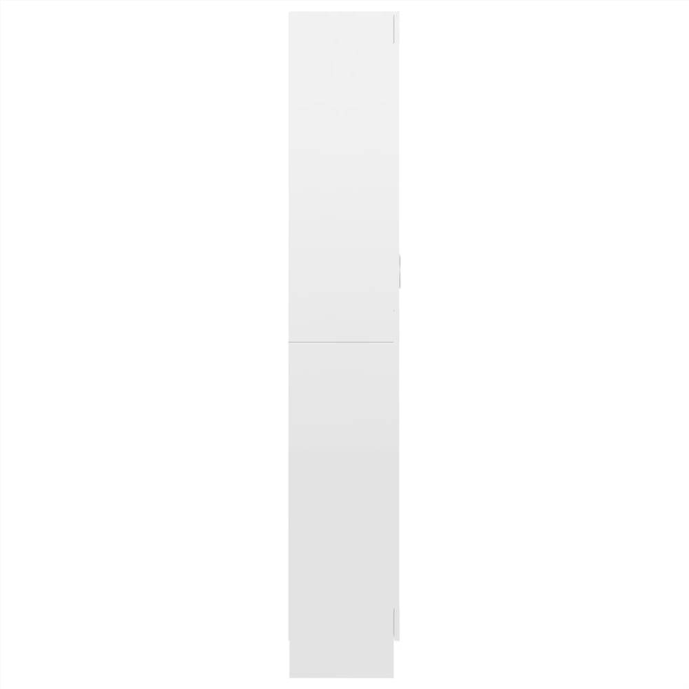 Vitrine Cabinet High Gloss White 82.5x30.5x185.5 cm Chipboard