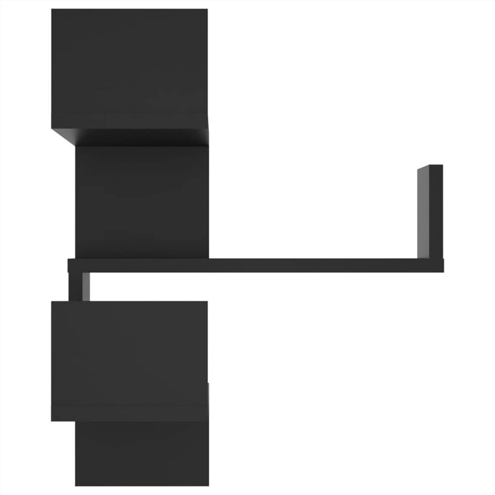 Wall Corner Shelf Black 40x40x50 cm Chipboard