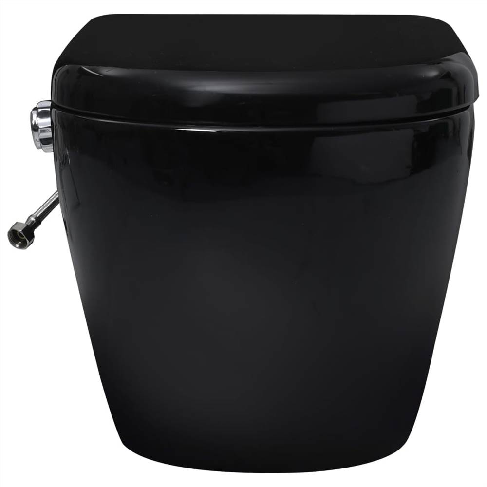 Wall Hung Rimless Toilet with Concealed Cistern Ceramic Black