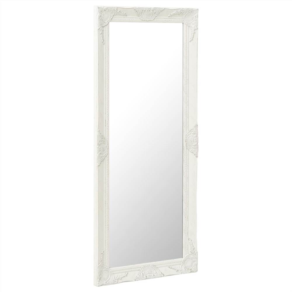 Wall Mirror Baroque Style 50x120 cm White