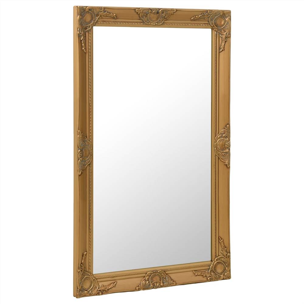 Wall Mirror Baroque Style 60x100 cm Gold