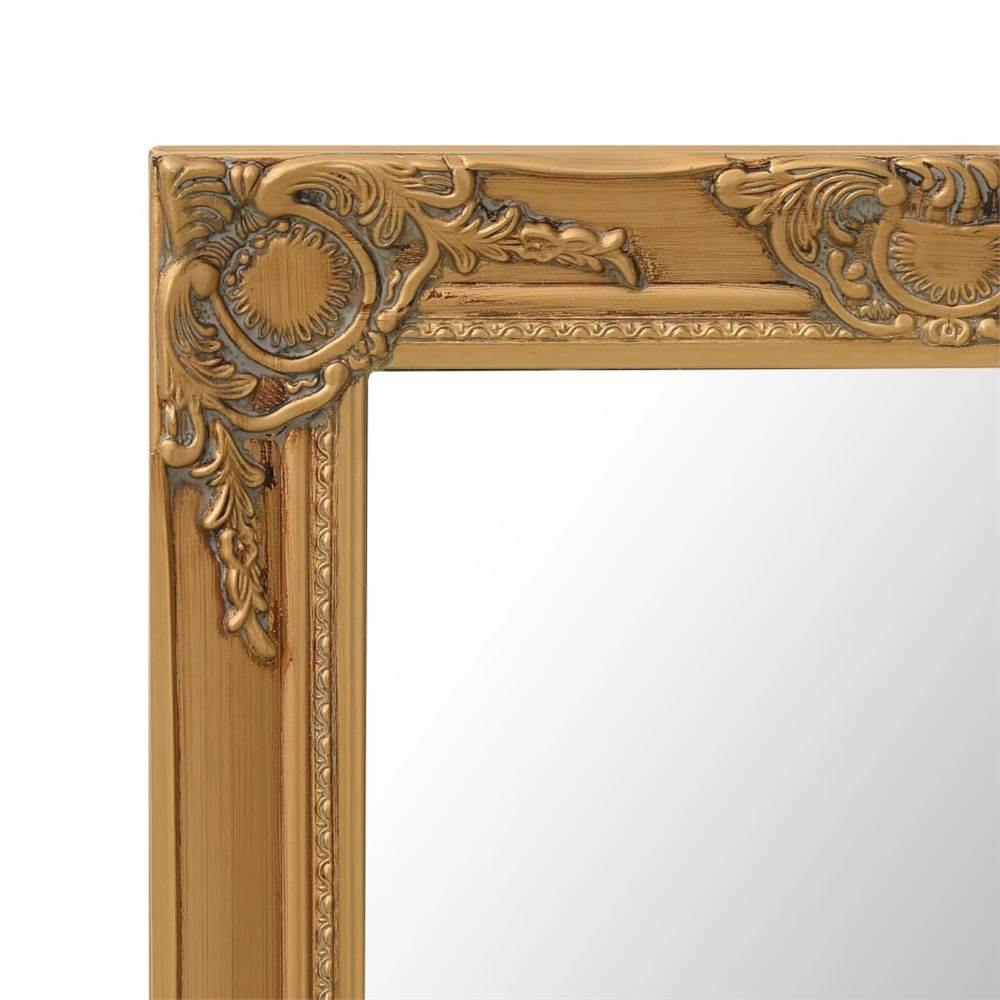 Wall Mirror Baroque Style 60x100 cm Gold