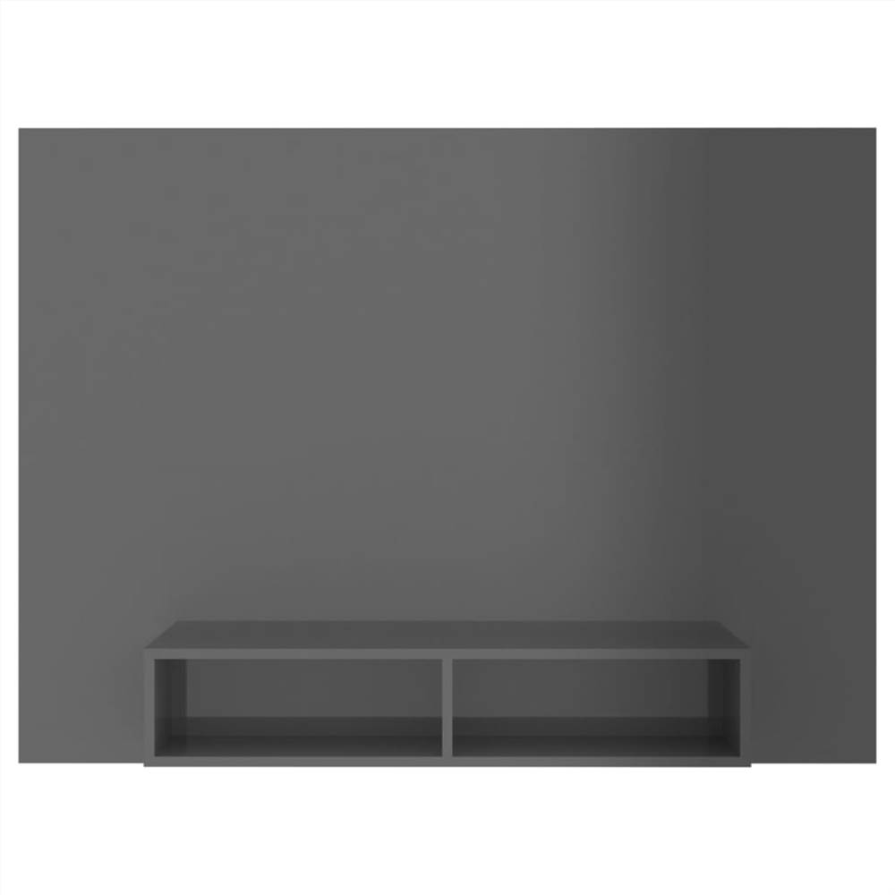 Wall TV Cabinet High Gloss Grey 135x23.5x90 cm Chipboard