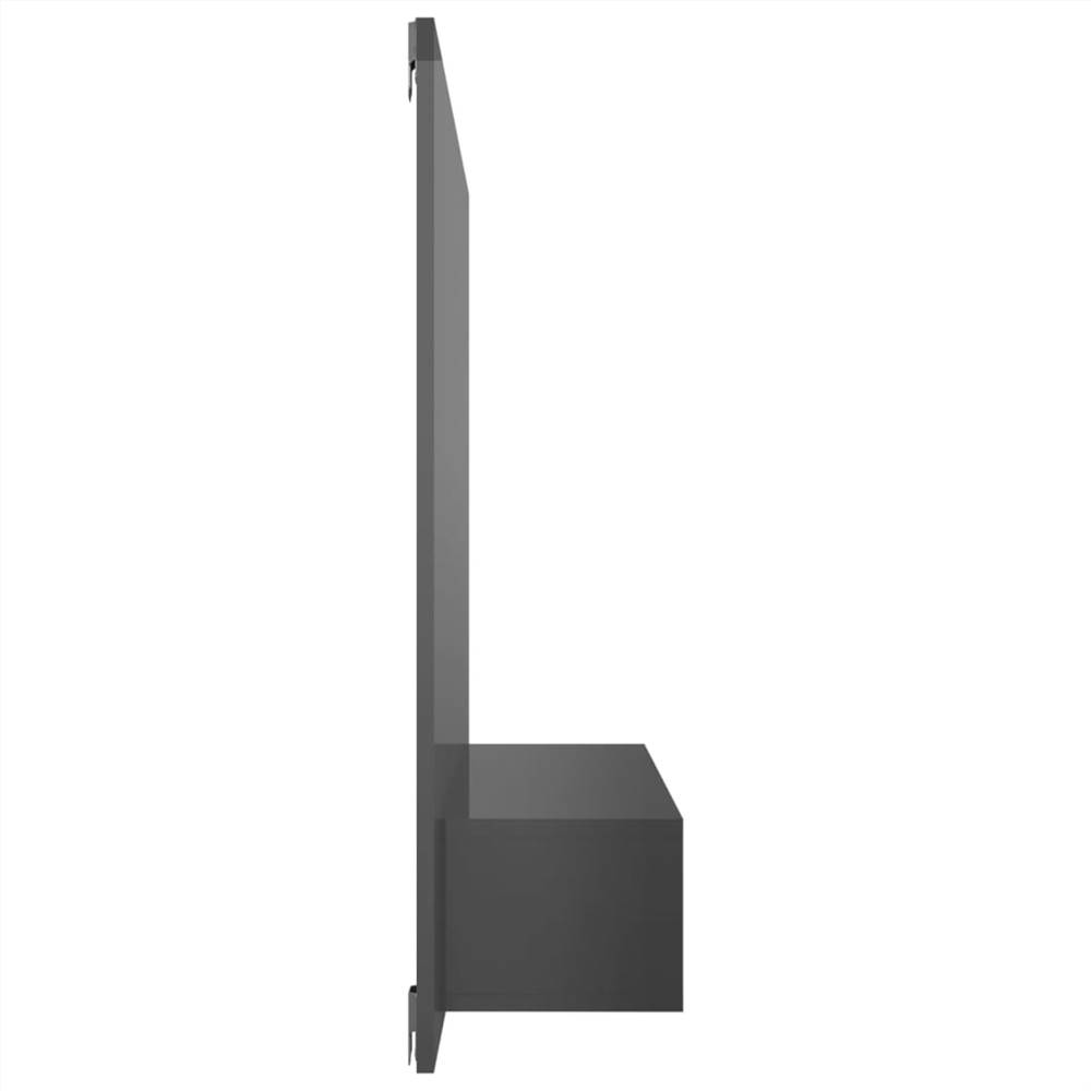 Wall TV Cabinet High Gloss Grey 135x23.5x90 cm Chipboard