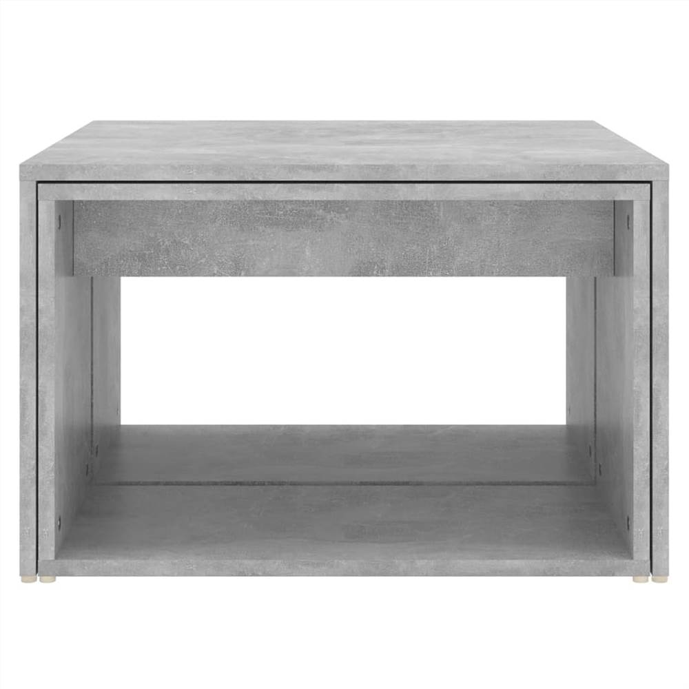 3 Piece Nesting Coffee Table Set Concrete Grey 60x60x30 cm
