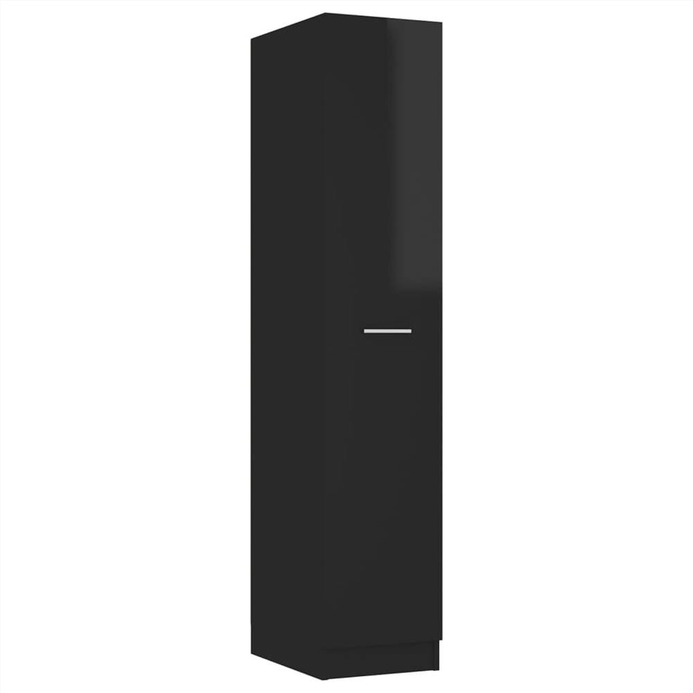 Apothecary Cabinet High Gloss Black 30x42.5x150 cm Chipboard