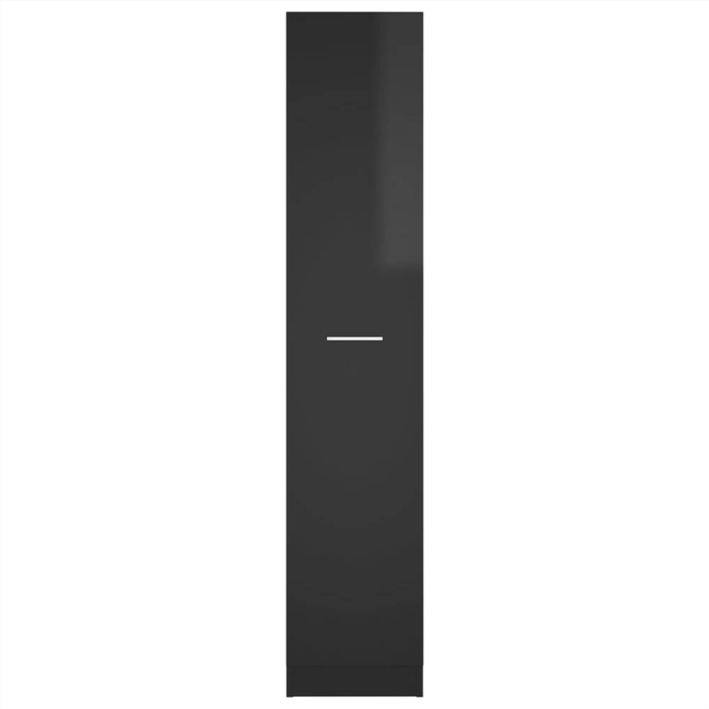 Apothecary Cabinet High Gloss Black 30x42.5x150 cm Chipboard
