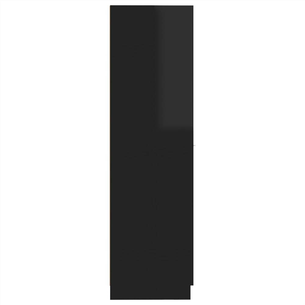 Apothecary Cabinet High Gloss Black 30x42.5x150 cm Chipboard