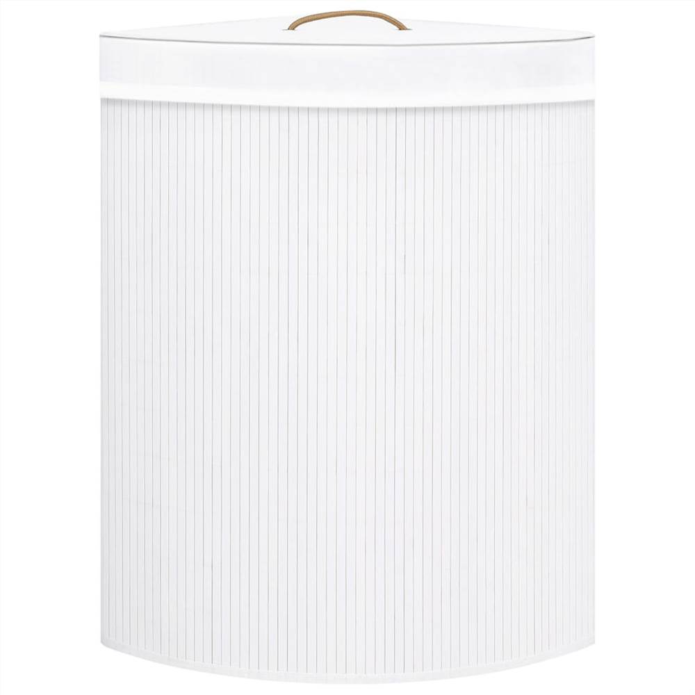 Bamboo Corner Laundry Basket White 60 L