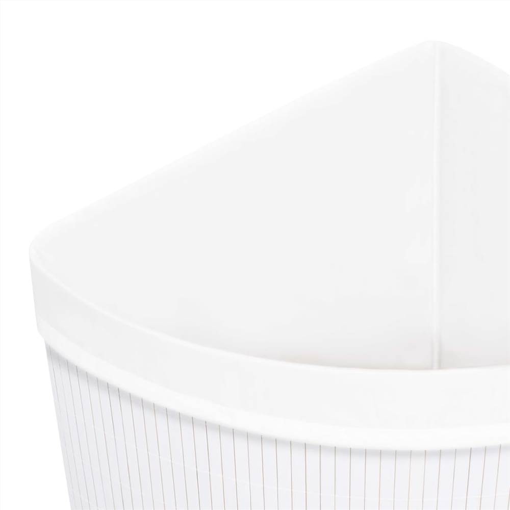 Bamboo Corner Laundry Basket White 60 L