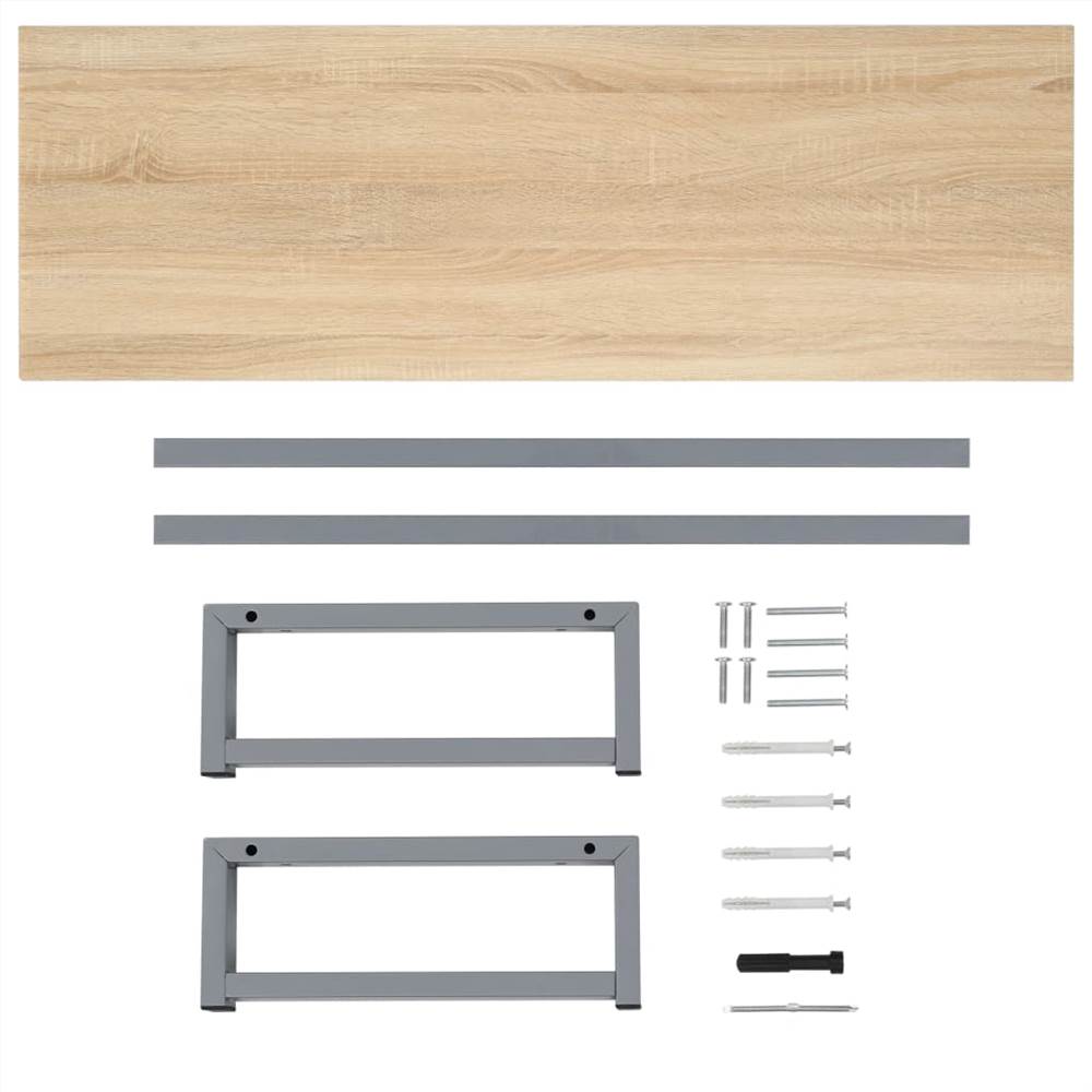 Bathroom Wall Shelf for Basin Oak 120x40x16.3 cm