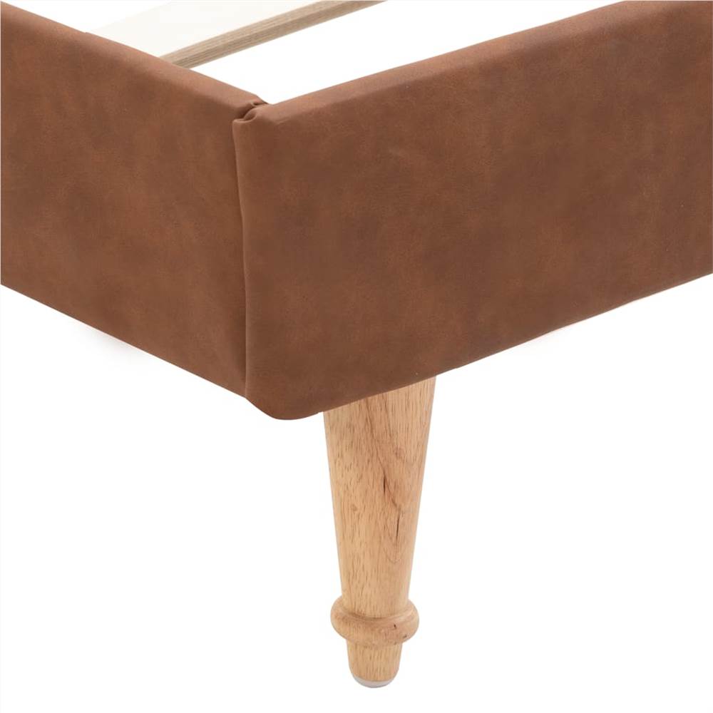 Bed Frame Brown Fabric 150x200 cm